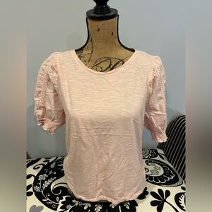 Pink Puff Sleeve Women's Top